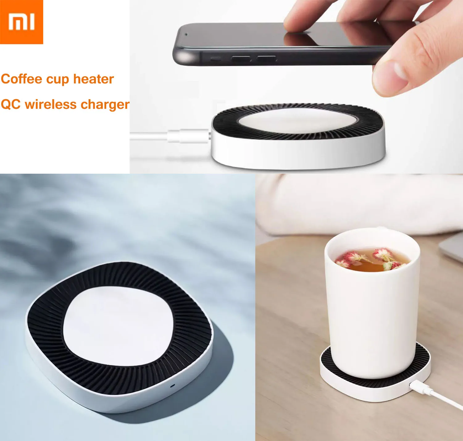 

Xiaomi Mijia Wireless Phone Charger Insulated Coaster Degrees Hot Milk Electric Constant Temperature Cup Bottom 2 in 1