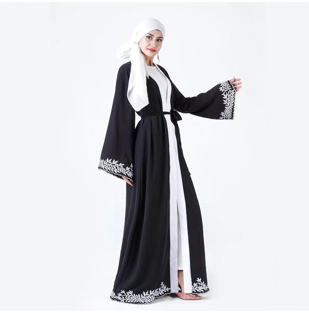 Новинка 2020 черное мусульманское платье женский кардиган abaya s макси кимоно