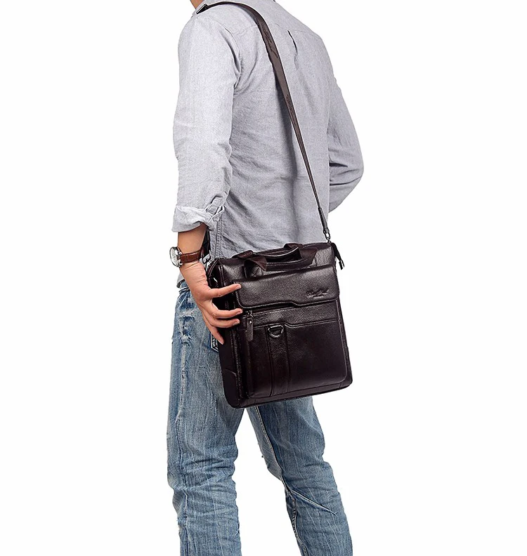 Натуральная кожаная мужская сумка, бизнес Портфели Повседневное сумка-мессенджер сумка через плечо сумки через плечо для женщин Офисные Сумки-тоут дорожная сумка для мужчин