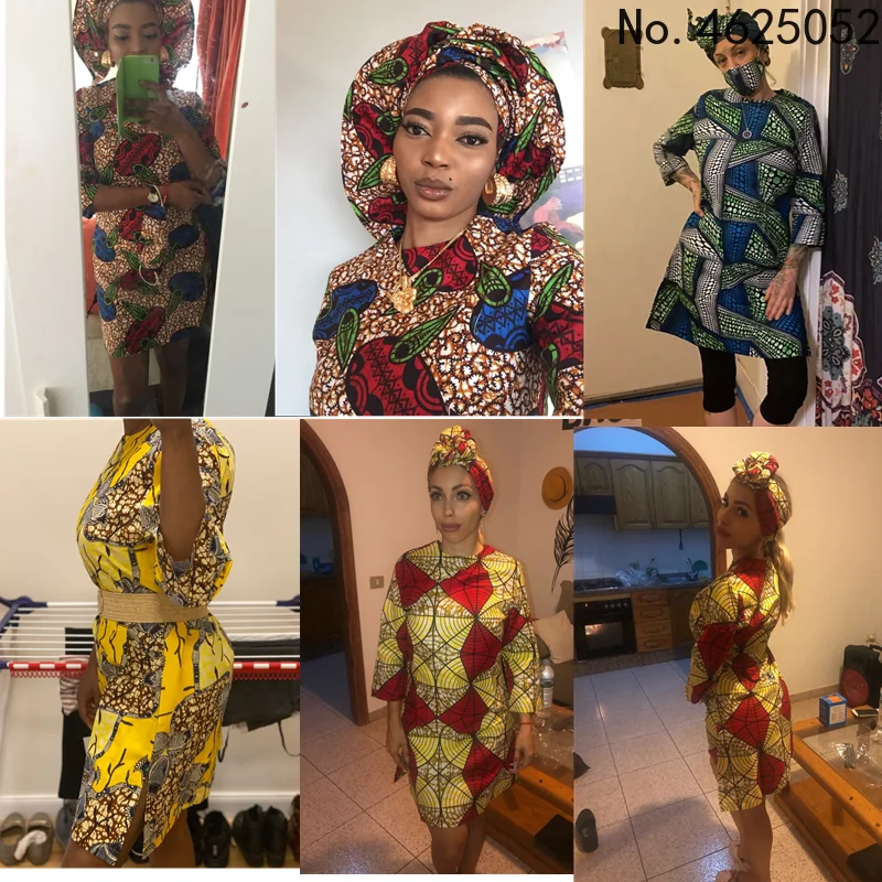 Платье с Африканским восковым принтом 2021 наряд для женщин топ Дашики рубашки +