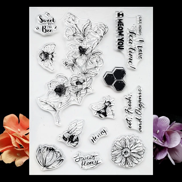 Transparent Bee Silicone Stamps Journaling Clear Stamp Scrapbook