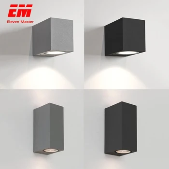 

IP65 Waterproof indoor outdoor Led wall lights up down LED GU10 Led Wall Lamp Surface Mounted Cube Garden Porch Light ZBW0004