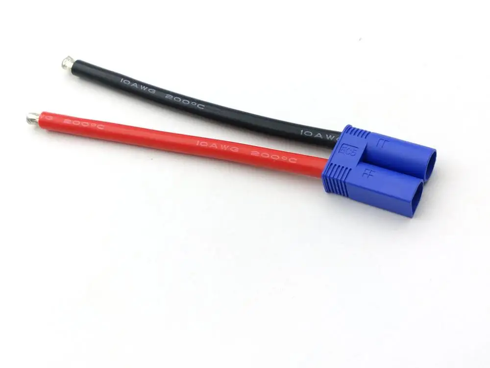 10 шт. разъем EC5 с силиконовым проводом 10AWG батарея боковой соединительный