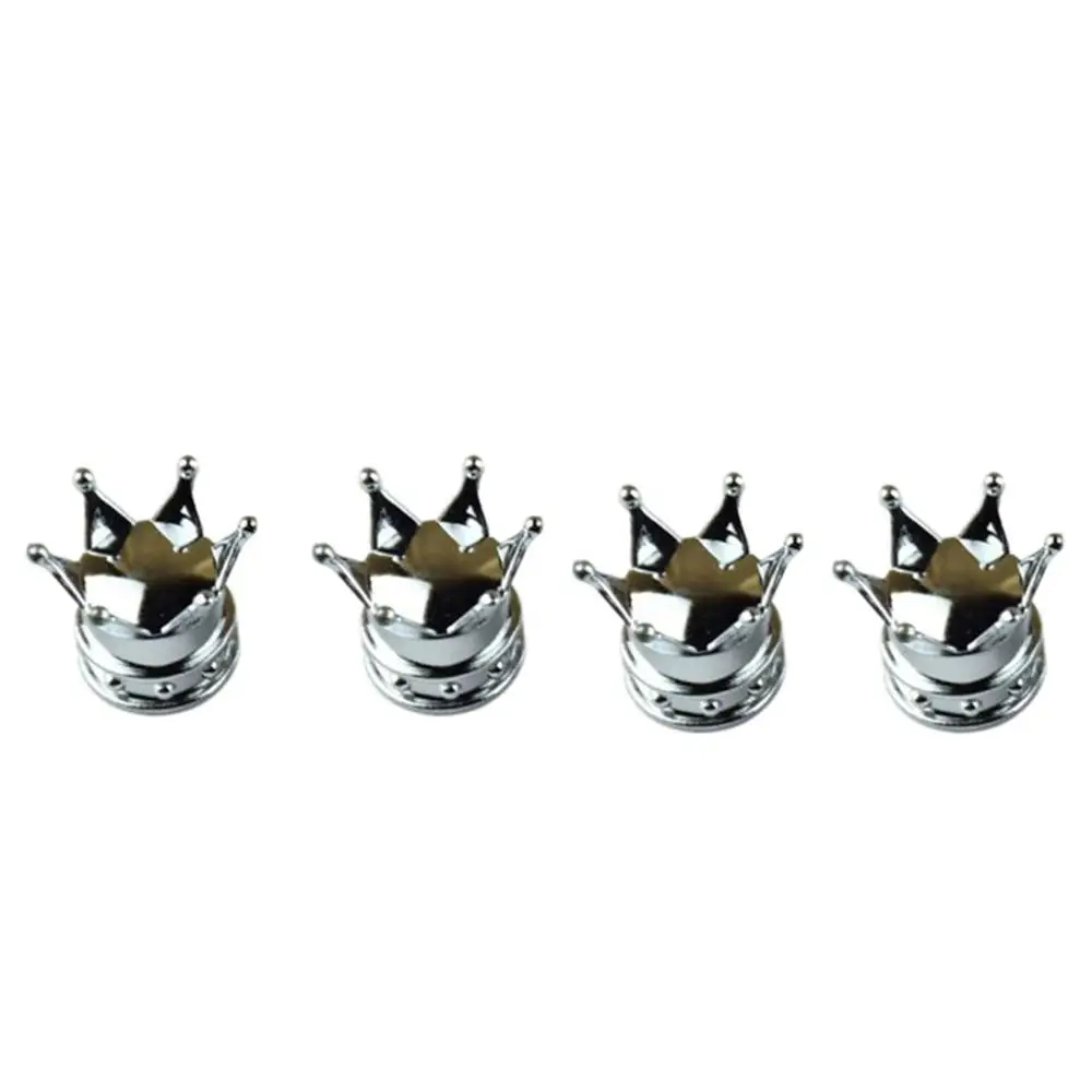 Практичный автомобиль Стайлинг Bling Корона автомобильные шины для колес колпачки для защиты от пыли авто мотоцикл горный хрусталь крышка обода шины колпак - Цвет: Серебристый