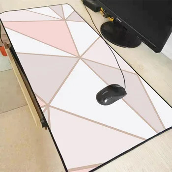 

Mairuige White Pink Marble Design Office Mice Gamer Soft Large Lock Edge Mouse Pad Size for 30x80cm and 40x90cm Gaming Mousepads