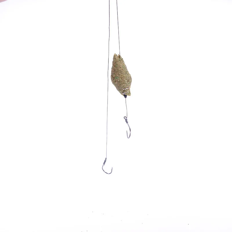 5 Pcs/Set Double-Hook Fishing Line Steel Barbed Carp Hooks Bait Feeder Accessories G66