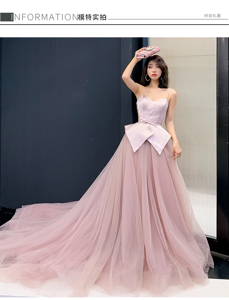 pink It's Yiya вечернее платье без рукавов с вырезом лодочка спагетти платье с бретельками De Soiree открытая спина длина до пола женские вечерние платья V087 - Цвет: pink