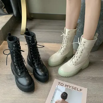 

Women's Martin boots winter new fashion wild side zipper luminous personality tube women's warm boots B62-43 JY