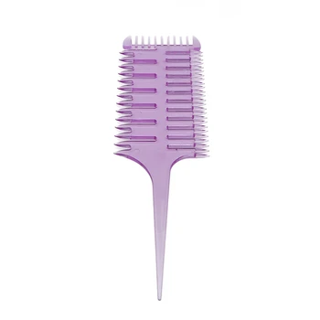 

1pc Colorful Women Big Tooth Comb Hair Dyeing Tool Barber Salon Style Haircut Comb With Tail Fish Bone Shape