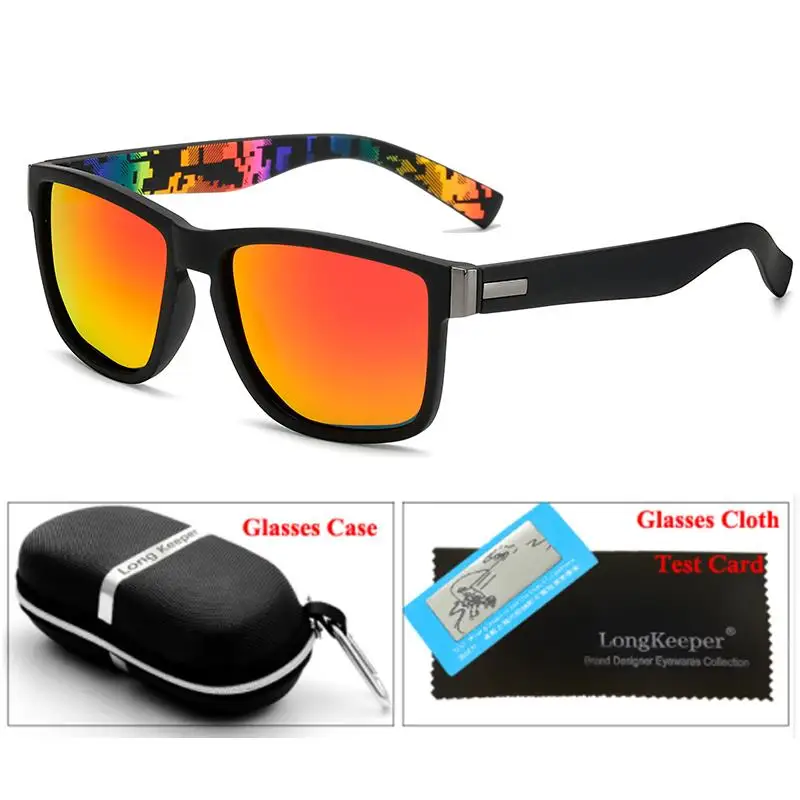 Для Мужчин Поляризованные солнцезащитные очки с Чехол Коробка Для женщин, солнцезащитные очки для вождения Роскошные Брендовая Дизайнерская обувь защита UV400 - Цвет линз: C6Sand Black Red