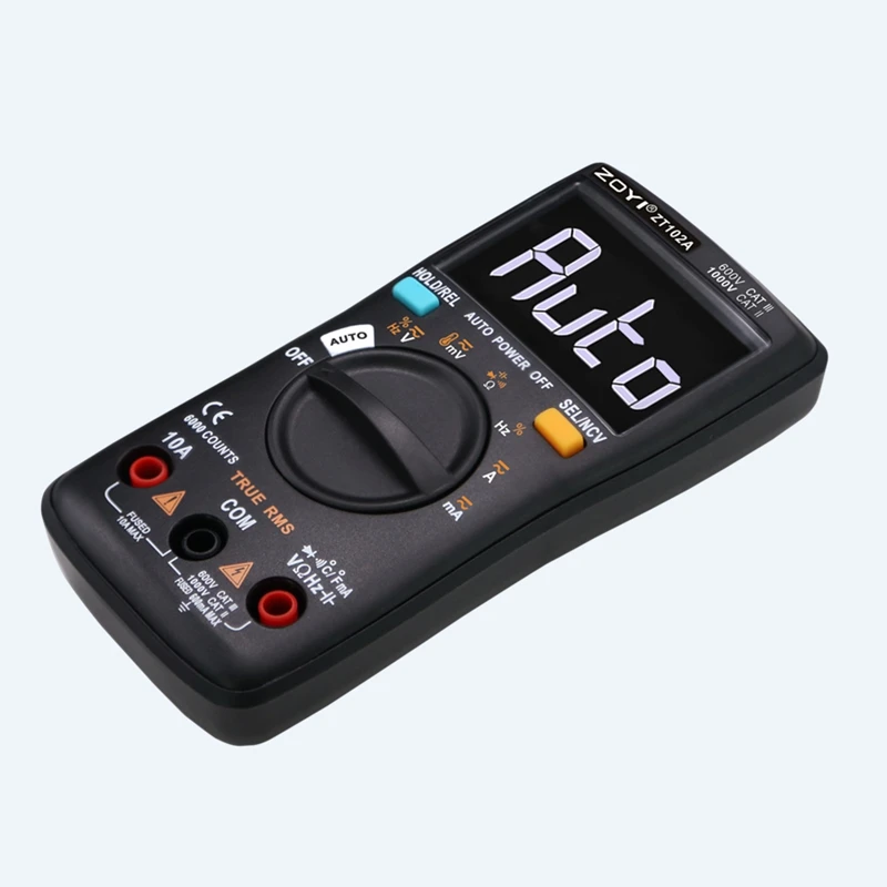 ZOYI ZT102A Авто функциональный мультиметр 6000 отсчетов подсветка AC/DC Амперметр