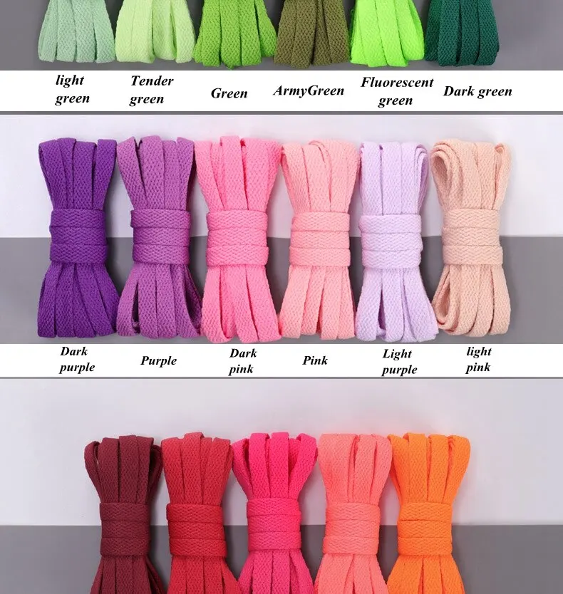 1 Paar 36 Farben Wohnungen Schnürsenkel Klassische Schnürsenkel Off Sneaker Weiß Sport Männer Frauen Kinder Schnürsenkel Casual Schnürsenkel – Detail 4