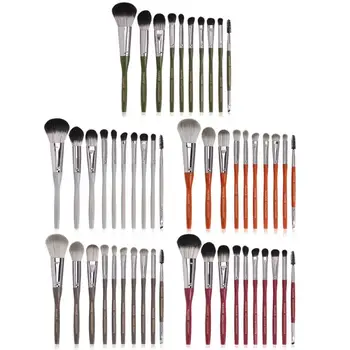 

10pcs/set 5 Colors Professional Women Soft Durable Eye Shadow Blush Loose Powder Foundation Makeup Brushes Face Cosmetic Tools