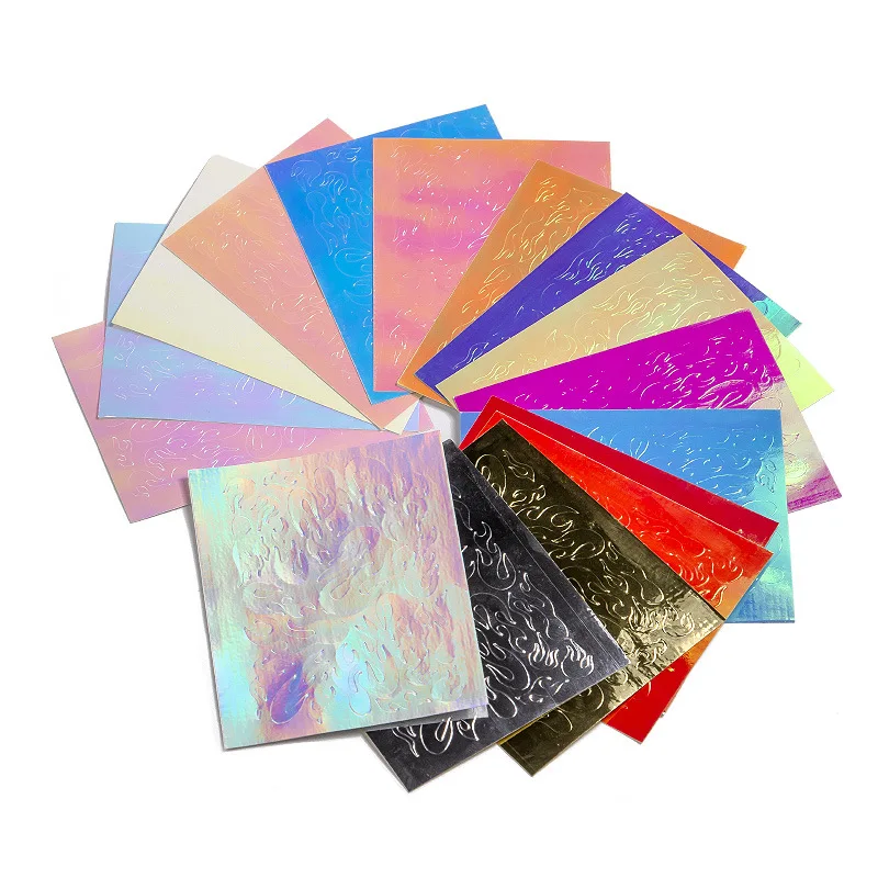 16 Color New Nail Laser Flame Sticker Nail Sticker Magic Flame Jewelry Sticker With Adhesive 2