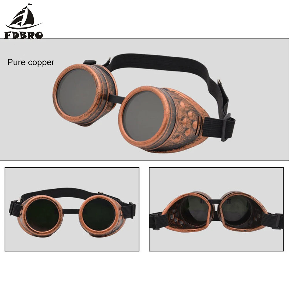 FDBRO новые винтажные паровые Косплей Lunette готические уличные очки унисекс модные солнцезащитные очки сварочные панк-очки