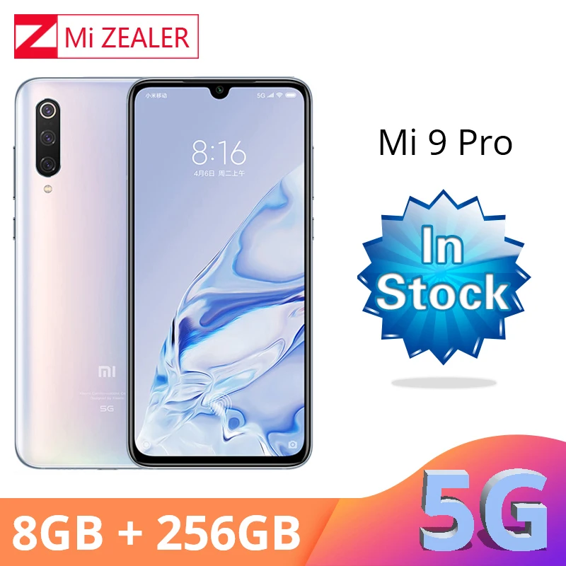 New Original Xiaomi Mi 9 Pro 5G Snapdargon 855 Plus 8GB RAM 256GB ROM 48MP AI Camera 4000 mAh Battery Smartphone
