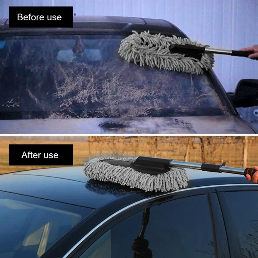 ZTB Автомобильная щетка для очистки стекла Duster Выдвижная восковый порошок моющийся тащите моющиеся губки для мытья автомобиля инструменты