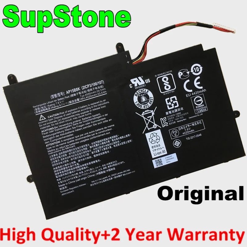 

SupStone New AP15B8K 2ICP3/100/107 Laptop Battery For Acer Aspire Switch 11V SW5-173,12S SW7-272P,NT.G74AA.002,KT.0020G.005