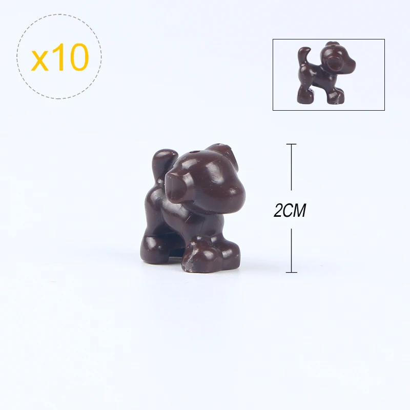 10Pcs/lLot Owls Cat Snake Chick Dog Rat Animal Farm Series Montessori Teaching Aids Building Blocks Kids Gifts Toys For Children