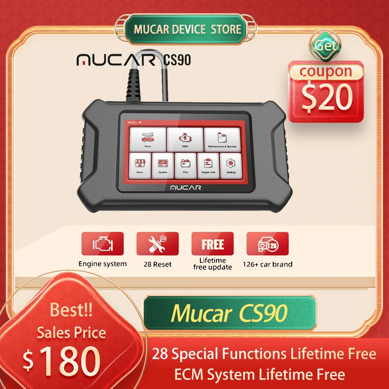 Mucar CS90 OBD2 Auto Diagnostic - Scanner Motore Con 28 Funzioni Di Ripristino, Touch 5" - Foto 10