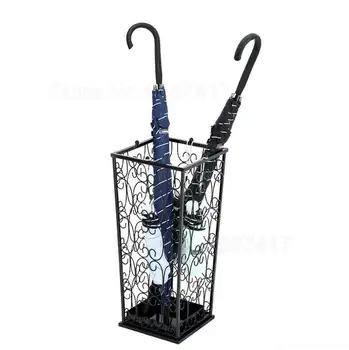 

Wrought iron creative office umbrella bucket hanging folding umbrella storage bucket