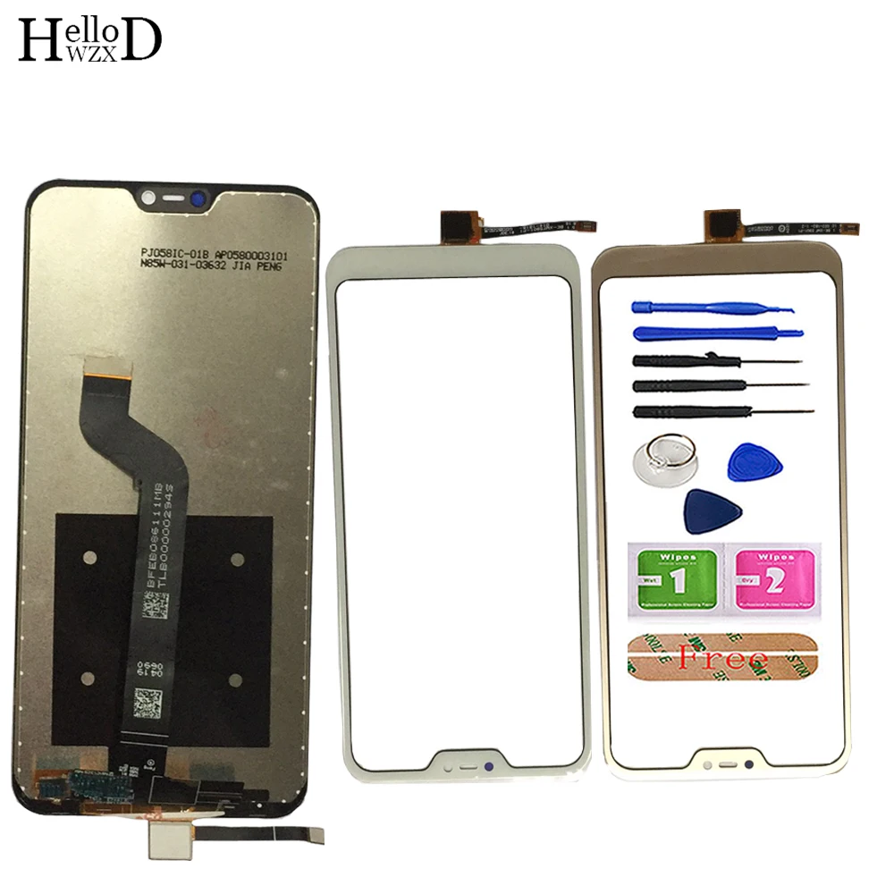 

LCD Display For Xiaomi Redmi 6 Pro Touch Screen Panel Digitizer Sensor Front Glass Phone Replace Tools 3M Glue Wipes