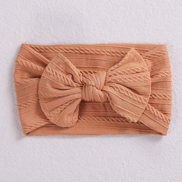 Cable Knitting Baby Girl Headband Material Nylon Bows Child Turban Newborn Baby Girl Hair Ribbon Accessories Headwear Headwraps 29