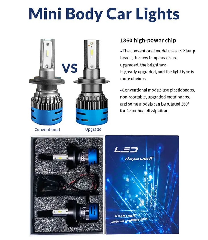 2X головной светильник h7 led h4 h11 h8 h9 h1 налобный фонарь hi-lo луч автоматический автомобильный Стайлинг csp 1860 h4 светодиодный автомобильный светильник Лампа 6000K 12V