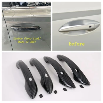 

Lapetus Side Door Handle Pull Decoration Cap Cover Trim Fit For Hyundai Sonata 10th 2020 Accessories Exterior Carbon Fiber Look