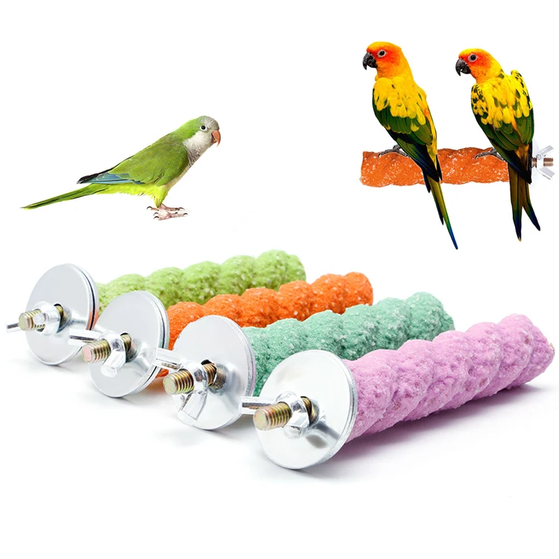 Цветная клетка для домашних птиц 2*8 лап шлифовальный попугай окунь Стенд Платформа Горячая N1HA