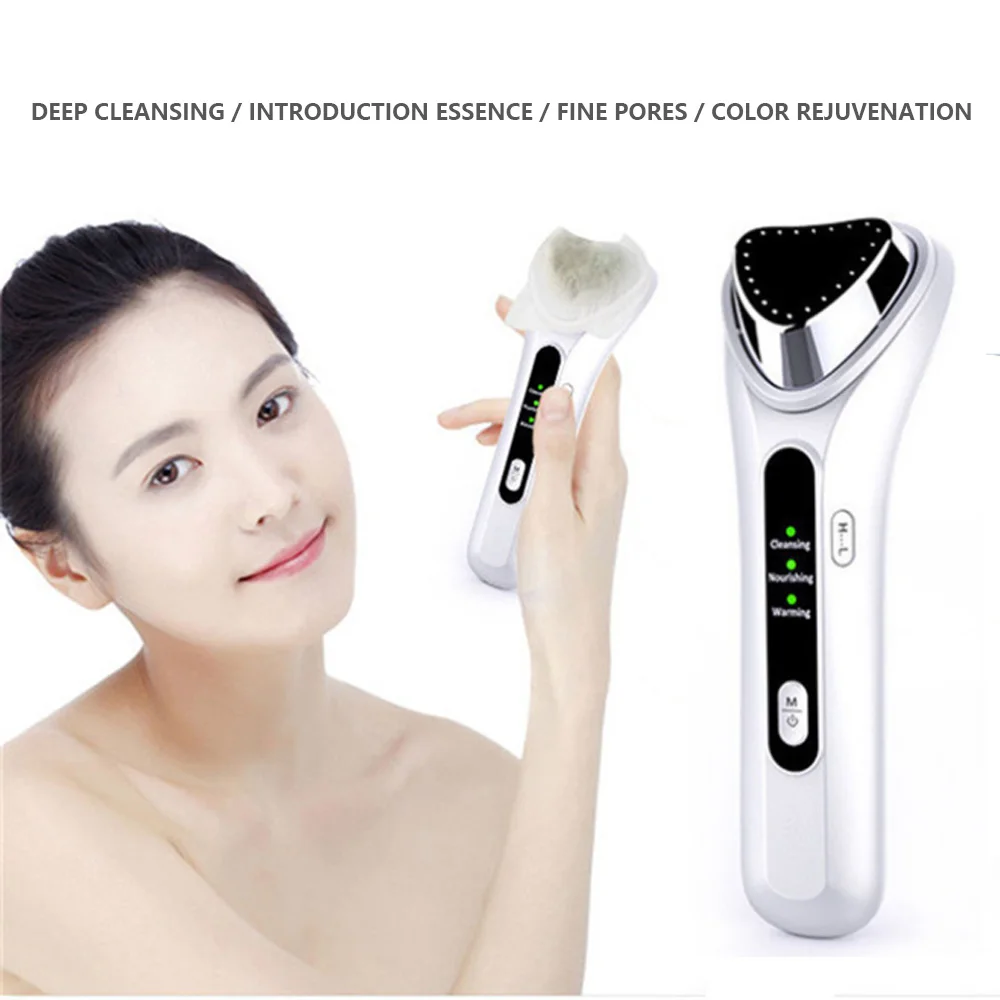 

Ultrasonic Face Lifting Warm Hot Therapy Massager Sonic Ion Vibration Clean Moisturize Wrinkle Removal Skin Tightening Device