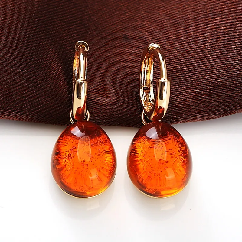 18k gold 03 Классические серьги с кристаллами, 5 цветов, карамельные капли воды, стильные серьги золотого цвета, серьги-капли для женщин, рождественский подарок, модное ювелирное изделие - Окраска металла: 18k gold 03