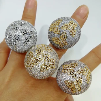 

GODKI BIG Fashion Luxury Butterflies BOLD Statement Rings for Women Bridal Engagement Wedding Jewelry Baguette Zircon CZ Rings