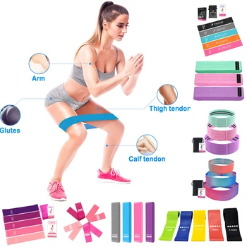 

Set of 5/4/3 Resistance Loop Bands for Exercise Sports Fitness Home Office Gym Tools Fitness Elastic Belt