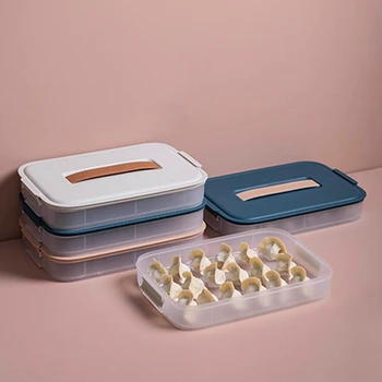

New Single Layer Household Portable Dumpling Box Refrigerator Egg Storage Box Food Storage Box