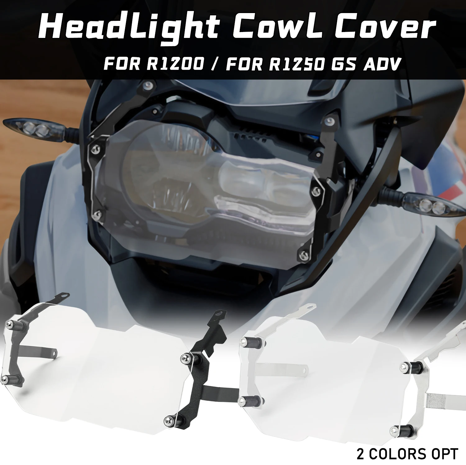 R1250GS 2019 ABS Front Headlight Lamp Guards Protector Lens Cover For BMW R1200GS R 1200 GS 13