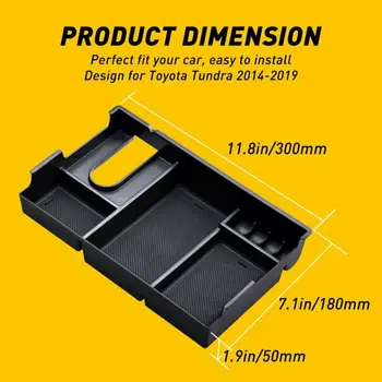 

Armrest Center Console Storage Box For Toyota Tundra 2014-2019 A3 Car Black High quality Innovative Compact