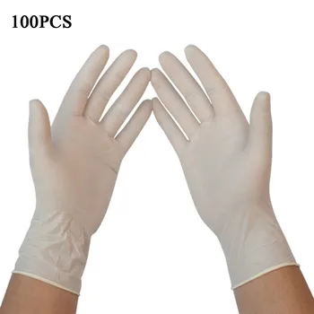 

100PCS Disposable Latex Medical Exam Gloves Disposable Rubber Latex Gloves anti-virus Gloves Universal Cleaning Work Finger Glov