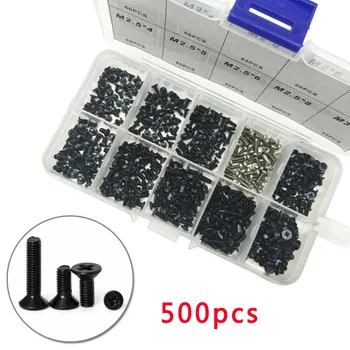 

500 Pcs/Set M2 / M2.5 / M3 Screw Kits Tools For Laptop PC Machine DIY QBS