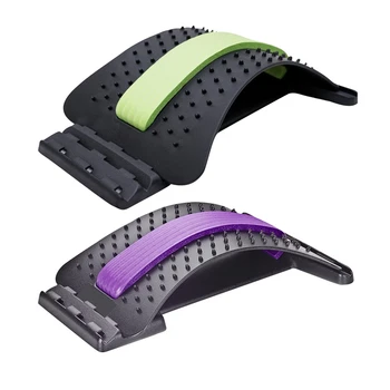 

2Pcs Back Massage Stretcher Fitness Equipment Stretch Relax Mate Stretcher Lumbar Support - Black-Green & Black-Purple