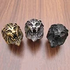 Punk 316L Stainless Steel Silver Color Gold Black Plated King Lion Head Ring Jewelry 5
