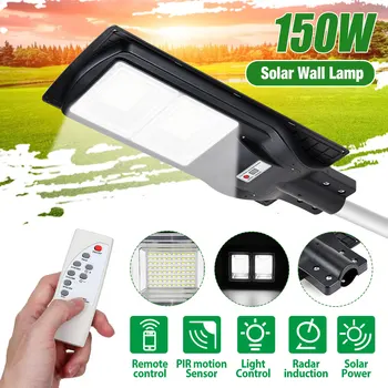 

150W Solar Wall Lamp 160Leds Light+Radar Sensing+Remote Control Solar Light Waterproof For Home Garden Fence Outdoor