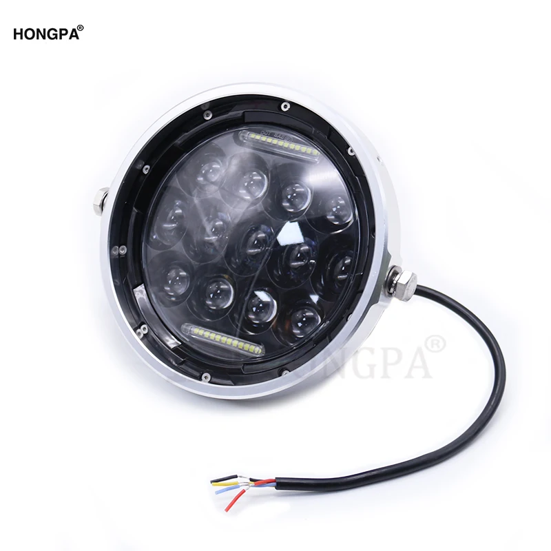 " светодиодный фонарь для мотоцикла Hi& Lo лампа для фар DRL 6000K 12V для Harley Sportster Кафе Racer Bobber Touring Softail