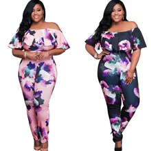 Summer Plus Big Size Jumpsuit Women Sexy Off Shoulder Floral Print Large Size Romper Overall Lady Casual Female Elegant Jumpsuit Summer Plus Big Size Jumpsuit Women Sexy Off Shoulder Floral Print Large Size Romper Overall Lady Casual Female Elegant Jumpsuit