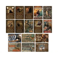 Олень, Лось медведь охотничий металлический знак Ретро металлический оловянный плакат с подписью Паб Клуб доска металлический винтажный домашний Декор стены Искусство бар украшение