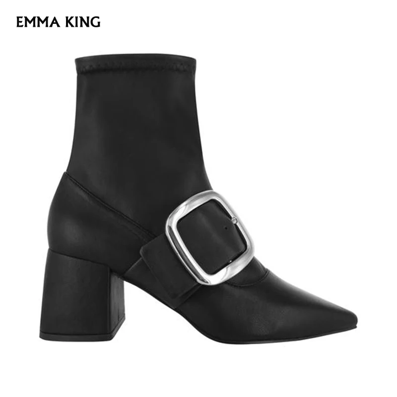 

Black Botas Mujer 2019 NEW Red Heels Ankle Boots for Women Martin Boots Women Rivets Short Mortorcycle Boots Winter Shoes Woman