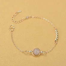 Высокое качество корейский Стиль Золотая цепь Гладкие бусины браслеты кристалл красивые браслеты с камнем ювелирные изделия для подарка
