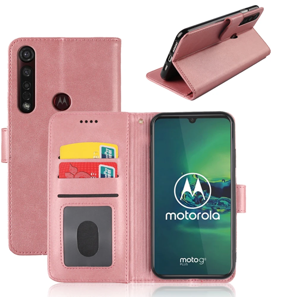 Кожаный чехол MKS для Motorola Moto G8 Plus на заднюю панель флип телефона с отделением ID