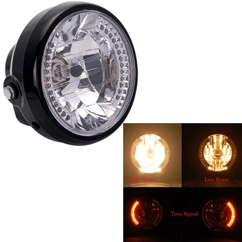 

Motorcycle Motorbike 7' Round Headlight Headlamp Turn Signal LED For Harley