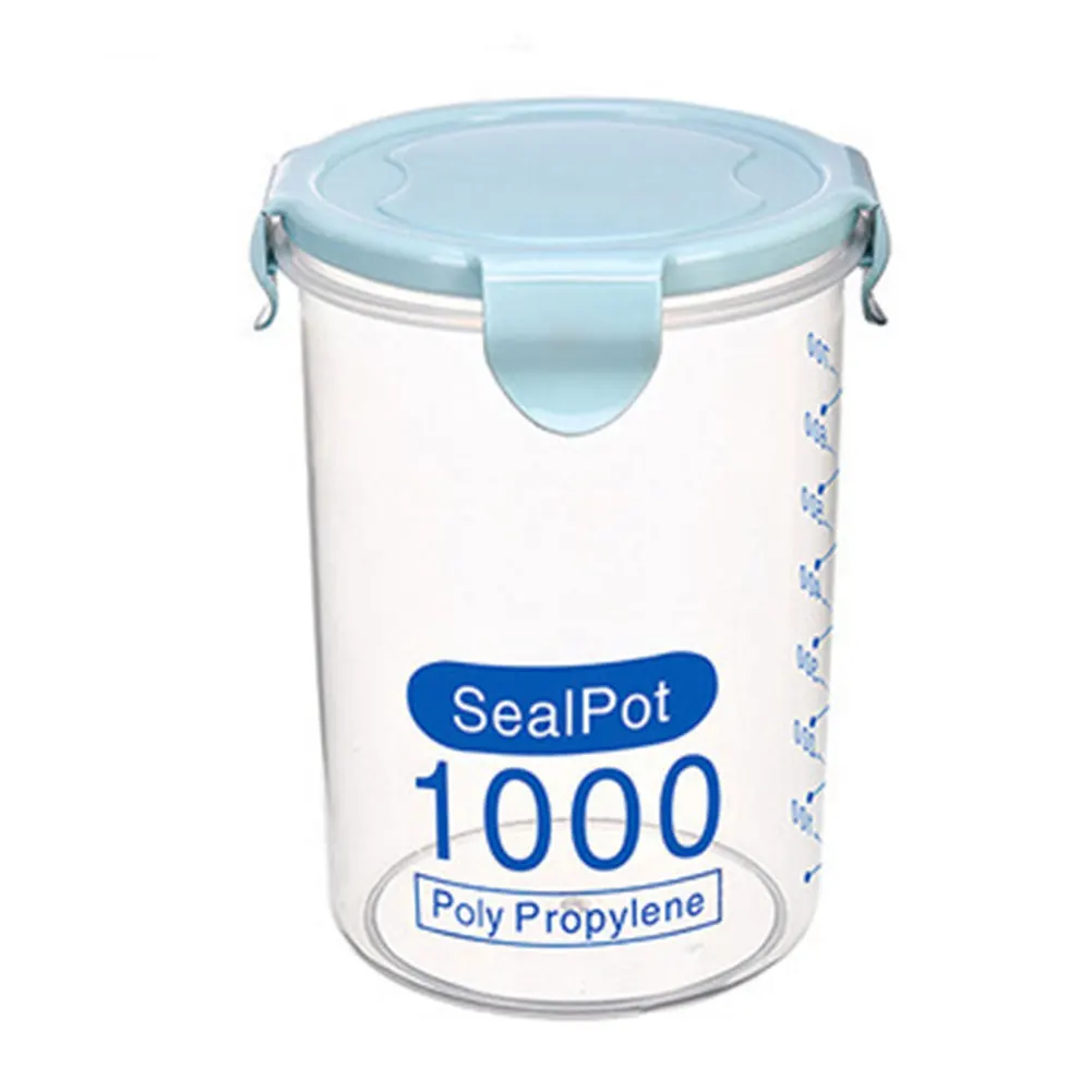 Кристин пластиковый контейнер запечатывание коробки сохранения еды кухонные коробки для хранения - Цвет: Blue 1000ml